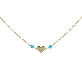 Girocollo Catenella Cuore e Pietre Turchese-Girocolli-RUE DES MILLE-Gioielleria Granarelli