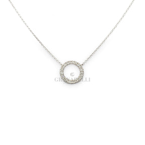 Girocollo Cerchio Diamanti in Oro Bianco-Girocolli-CRIVELLI-Gioielleria Granarelli