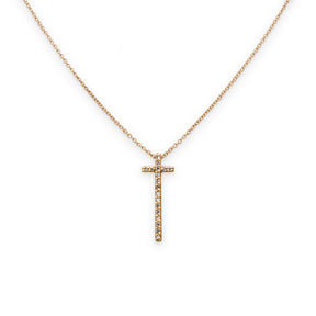 Girocollo Croce Di Diamanti In Oro Rosa-Girocolli-GRANARELLI-Gioielleria Granarelli