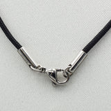 Girocollo Croce Diamanti in Oro Bianco su cordino-GRANARELLI-UGL358-Gioielleria Granarelli