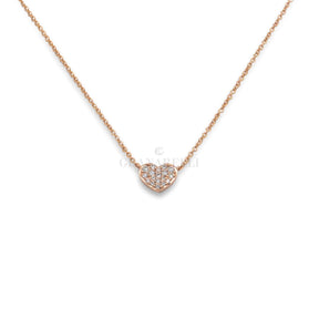 Girocollo Cuore Oro Rosa e Diamanti-Girocolli-CRIVELLI- [SKU] -Gioielleria Granarelli