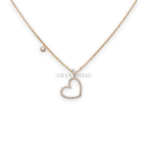 Girocollo Cuore Silhouette Diamanti in Oro Rosa-Girocolli-CRIVELLI-Gioielleria Granarelli