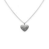 Girocollo Cuore bombato pavé di Diamanti in Oro Bianco-GRANARELLI-990045-Gioielleria Granarelli