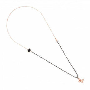 Girocollo Farfalla Grande Rosata e Pirite-Girocolli-MAMAN ET SOPHIE- [SKU] -Gioielleria Granarelli