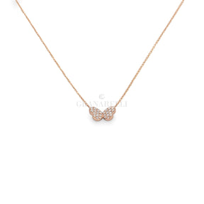 Girocollo Farfalla Oro Rosa con Diamanti-Girocolli-CRIVELLI- [SKU] -Gioielleria Granarelli