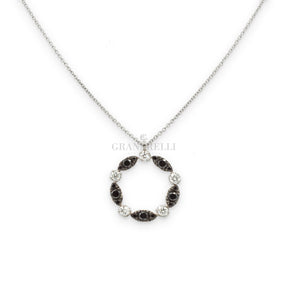 Girocollo Ghirlanda Diamanti bianchi e neri in Oro Bianco-Girocolli-CRIVELLI-Gioielleria Granarelli