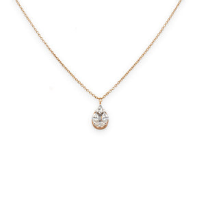 Girocollo Illusione Goccia Diamanti in Oro Rosa-Girocolli-CRIVELLI-Gioielleria Granarelli