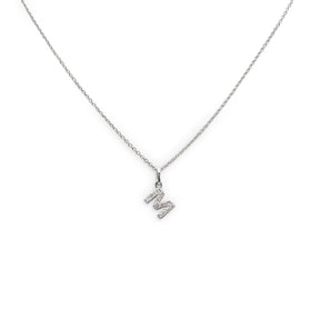 Girocollo Iniziale M in Oro Bianco con Diamanti-Girocolli-CRIVELLI- [SKU] -Gioielleria Granarelli