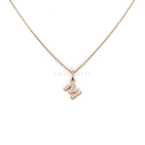 Girocolli Girocollo Iniziale M in Oro rosa con Diamanti CRIVELLI