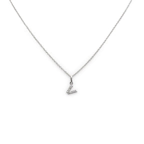 Girocollo Iniziale V in Oro Bianco con Diamanti-Girocolli-CRIVELLI- [SKU] -Gioielleria Granarelli