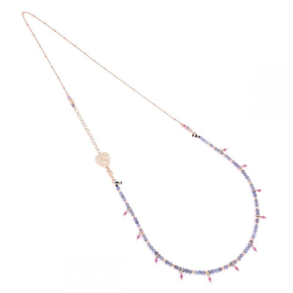 Girocollo Media Azzurra con Tanzanite e Rubellite-Girocolli-MAMAN ET SOPHIE- [SKU] -Gioielleria Granarelli