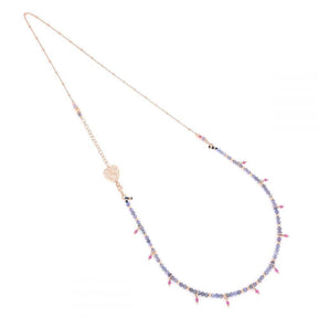 Girocollo Media Azzurra con Tanzanite e Rubellite-Girocolli-MAMAN ET SOPHIE- [SKU] -Gioielleria Granarelli