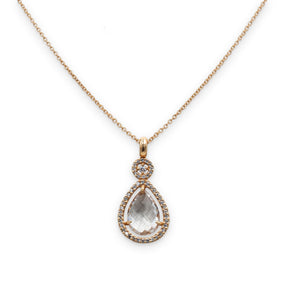 Girocollo Pendente Topazio Bianco e Diamanti-Girocolli-CRIVELLI-Gioielleria Granarelli