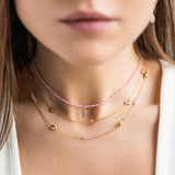 Girocollo Pietre e Drop Rosa-Girocolli-RUE DES MILLE-Gioielleria Granarelli