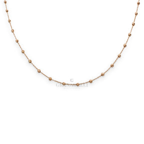 Girocollo Sfere Diamantate in Oro Rosa cm 40-Girocolli-GRANARELLI-Gioielleria Granarelli