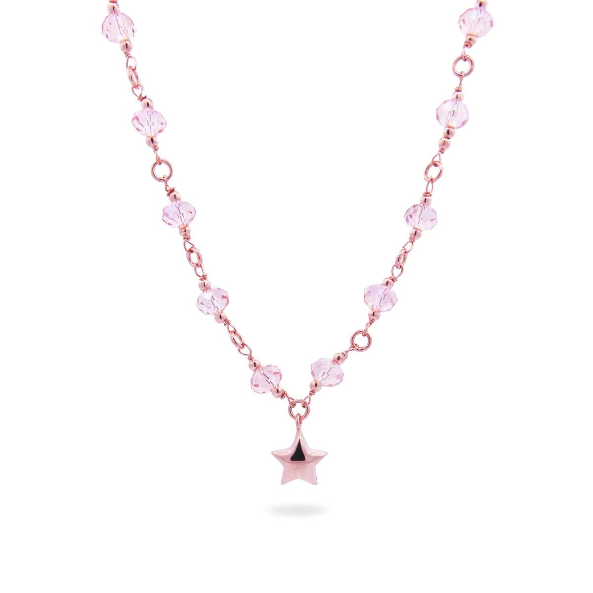 Girocollo Stella e Pietre Rosa-Girocolli-RUE DES MILLE-Gioielleria Granarelli