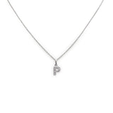 Girocollo iniziale P in Oro Bianco con Diamanti-Girocolli-CRIVELLI- [SKU] -Gioielleria Granarelli