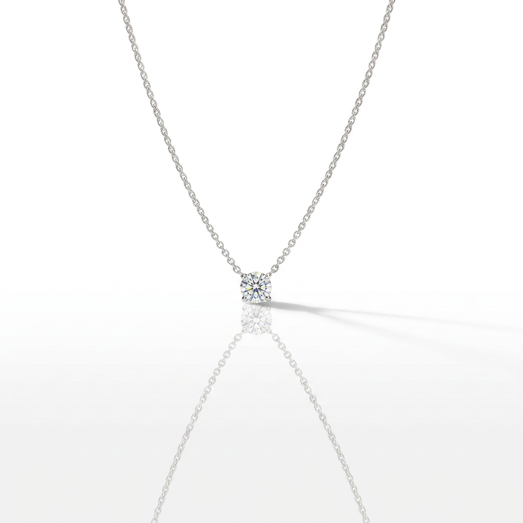 Girocollo Punto Luce Castone a Calice 0.30kt GIA 1507739623