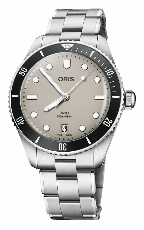 Divers Date Beige- Set 39mm-Orologi-ORIS-Gioielleria Granarelli