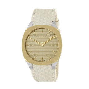 Gucci 25H Dorato Pelle YA163416-Orologi-GUCCI-Gioielleria Granarelli