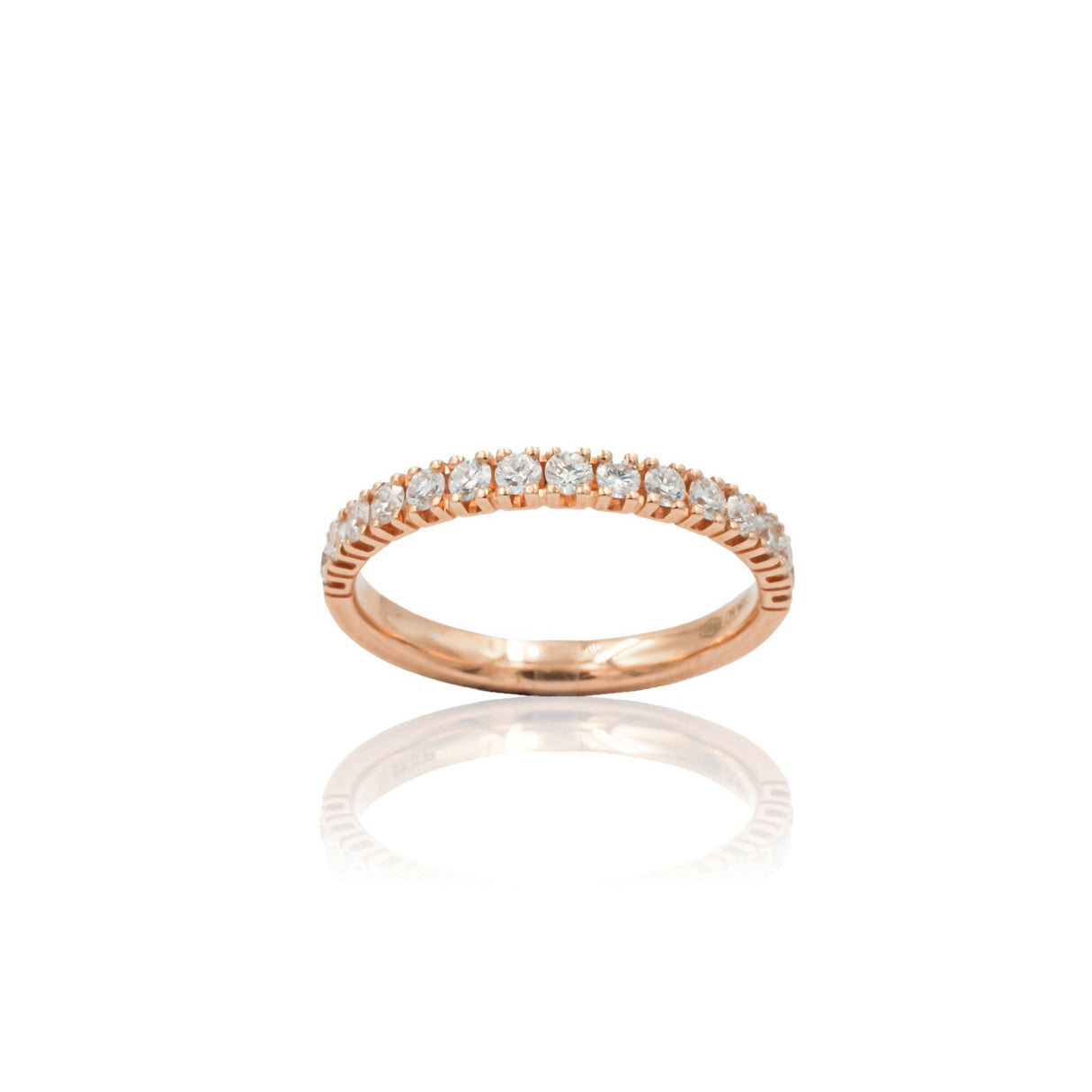 Anello Fedina con Diamanti 0.42kt in Oro Rosa-Anelli-GRANARELLI-Gioielleria Granarelli