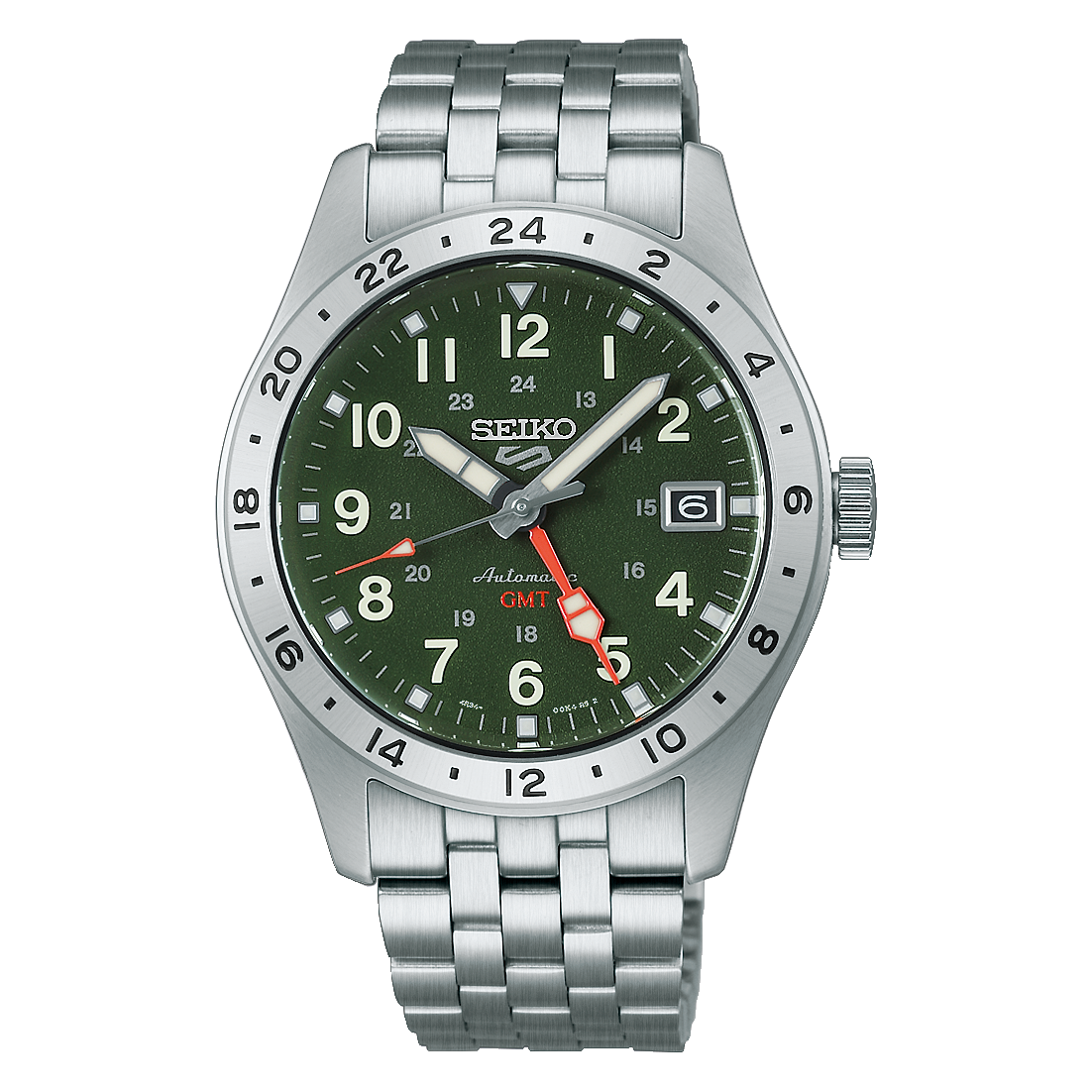 5 Sports Automatico GMT Verde Acciaio 39mm