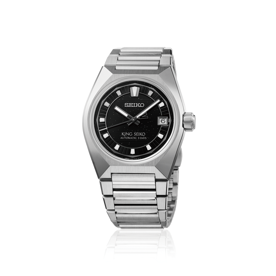 King Seiko Vanac Automatico Nero Acciaio 41mm