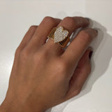 Anello tubogas con Cuore di Diamanti In Oro rosa