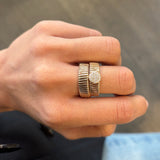 Anello Tubogas in Oro Rosa con Diamanti e Molla in Acciaio