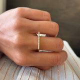 Anello in Oro Giallo 9kt e Diamanti Bianchi