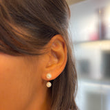 Mono Orecchino Perla Freshwater Sospesa 6,5 mm in Oro Giallo 9kt