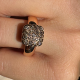 Anello Pavè di Diamanti Brown in Oro Rosa