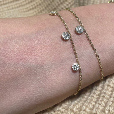 Bracciale con 3 piastre Tonda Pavè In Oro Giallo-Bracciali-RECARLO-Gioielleria Granarelli