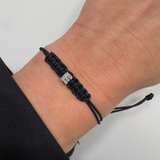 Bracciale Cordino Iniziale Oro bianco e Diamanti