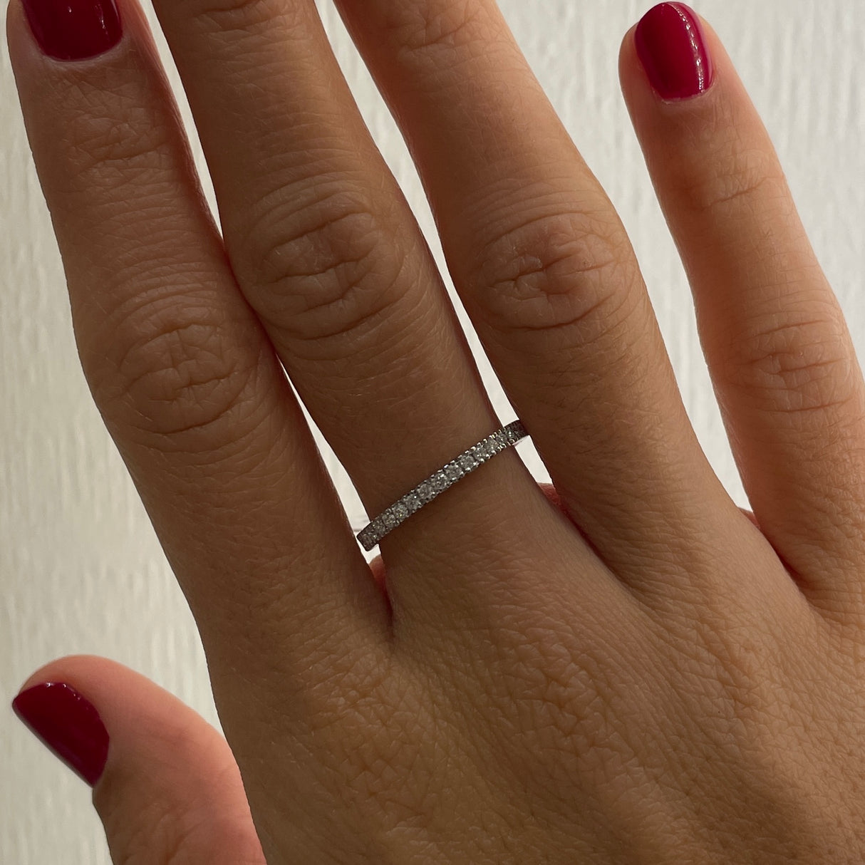Anello Fedina con Diamanti 0.19kt in Oro bianco-Anelli-GRANARELLI-Gioielleria Granarelli