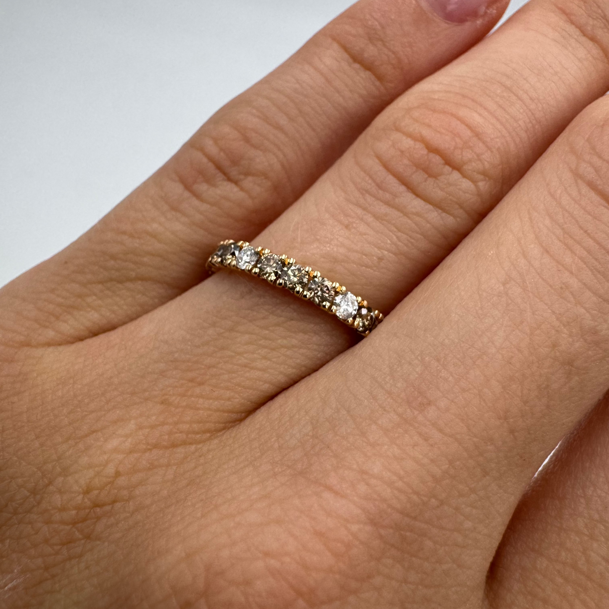 Fedina Girodito Diamanti Brown 1,05ct e Bianchi in Oro Bianco