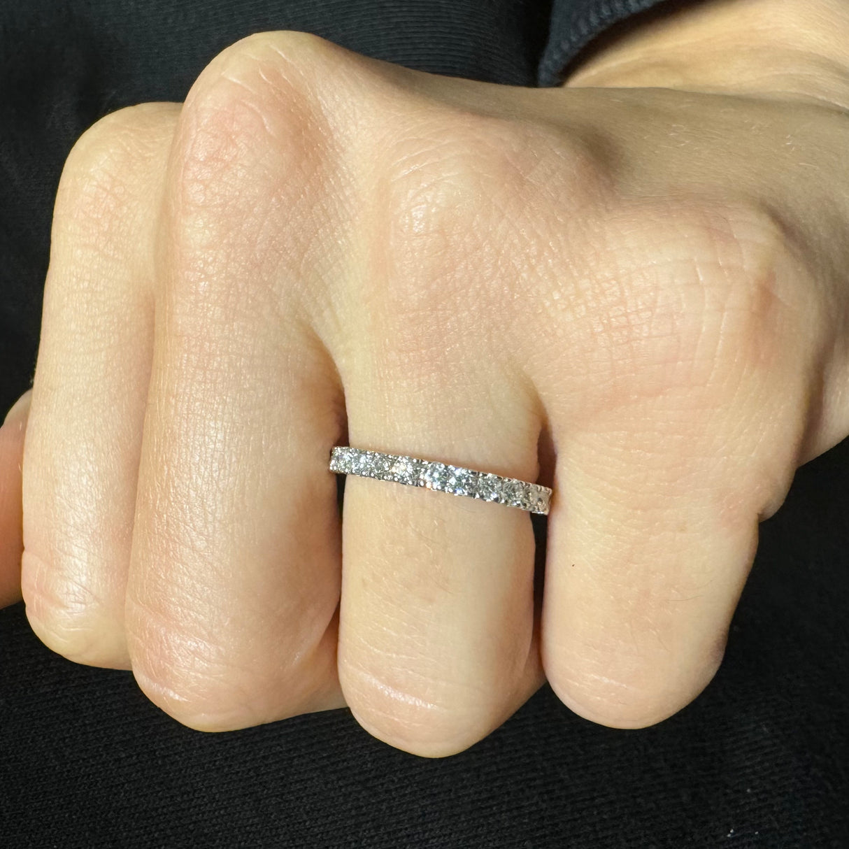 Anello Fedina Half Eternity Diamanti 0.60kt in oro bianco
