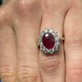 Saphir- und Diamantherzring