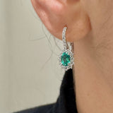 Orecchini in Oro Bianco con Smeraldi 0,99kt e Diamanti