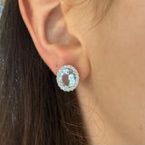 Aquamarine and diamond earrings