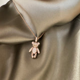 Girocollo Orsacchiotto di Diamanti in Oro Rosa