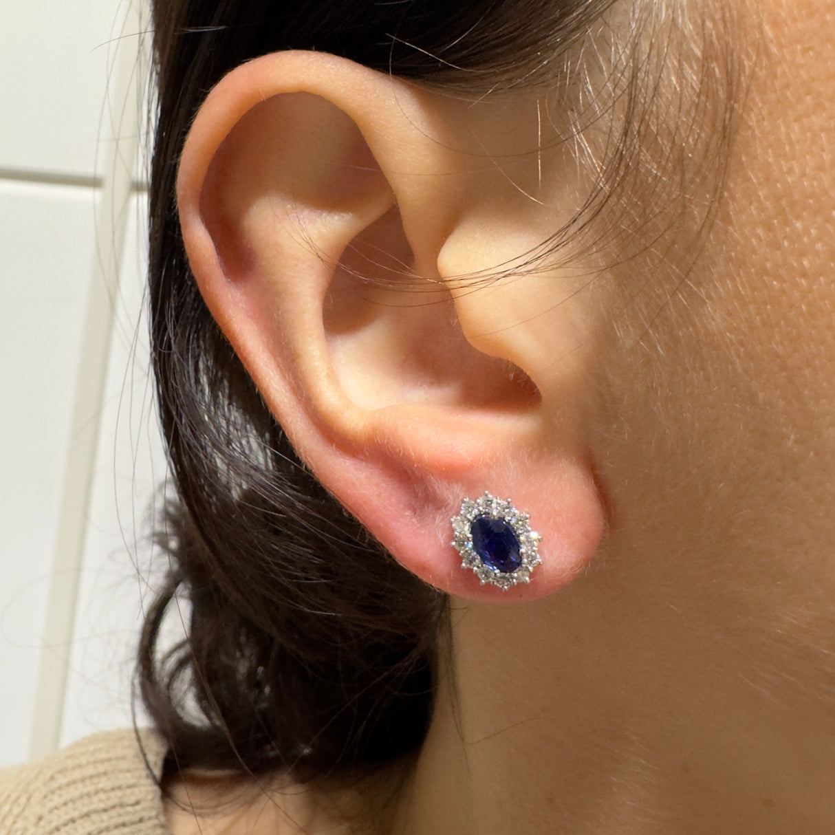 Orecchini Zaffiro 1.03kt e Diamanti