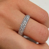 Anello a fascia 3 file di Diamanti 0,59ct
