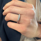 Anello Fedina di Diamanti Scalata 0.52kt in Oro Bianco