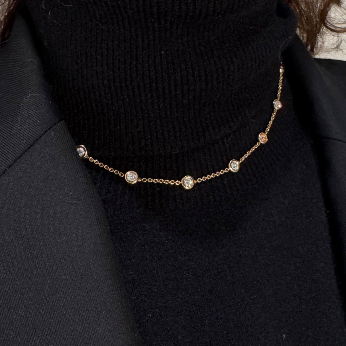 Girocollo Tiffany Diamanti 3.00ct in Oro Rosa