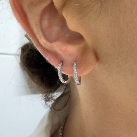 Orecchini Cerchi con Diamanti Oro Bianco 0.16kt-Orecchini-CRIVELLI-Gioielleria Granarelli