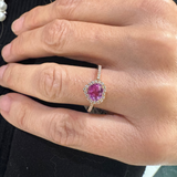 Heart-cut Pink Sapphire Ring with Diamonds