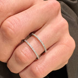 Anello Doppia fedina di diamanti in Oro Bianco