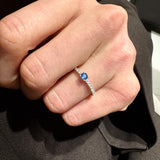 Anello in Oro Bianco con Zaffiro 0,25kt e Diamanti