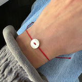 Bracciale bottone Su Cordino Rosso
